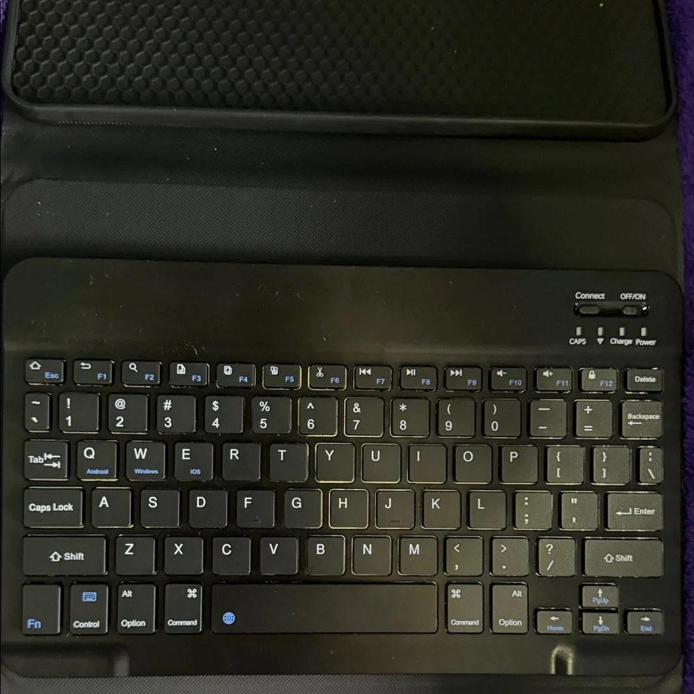 Black/Cream Daisy Print iPad Case/Keyboard
